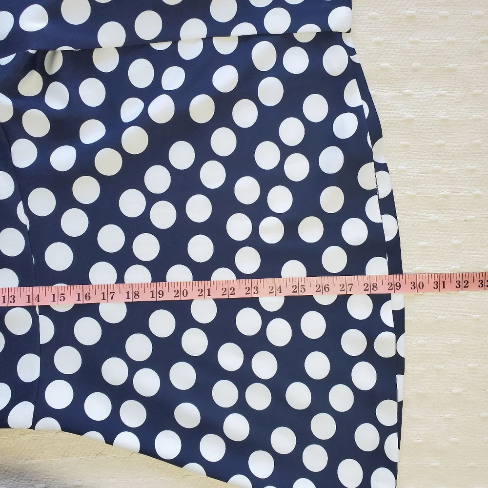 New‎ York&Company 7th AVENUE Blue Polka Dot  size L skirt